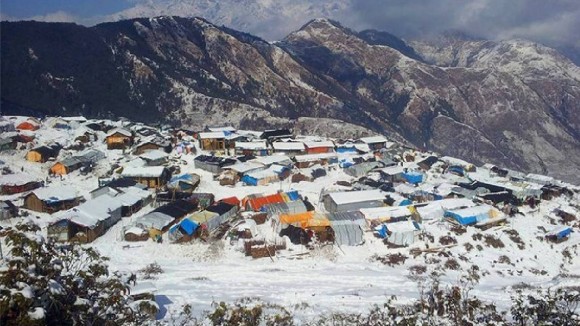 गोरखाको चुम र नुब्री भ्याली आसपासका क्षेत्रमा हिमपात